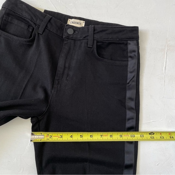 L'AGENCE BRAND NEW 'THE SOLANA' BLACK FLARED TUXEDO STRIPED JEANS SIZE 28 NWOT - Picture 11 of 13
